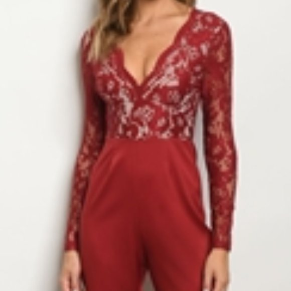 Jumpsuit in burgundy NWT - Picture 3 of 3